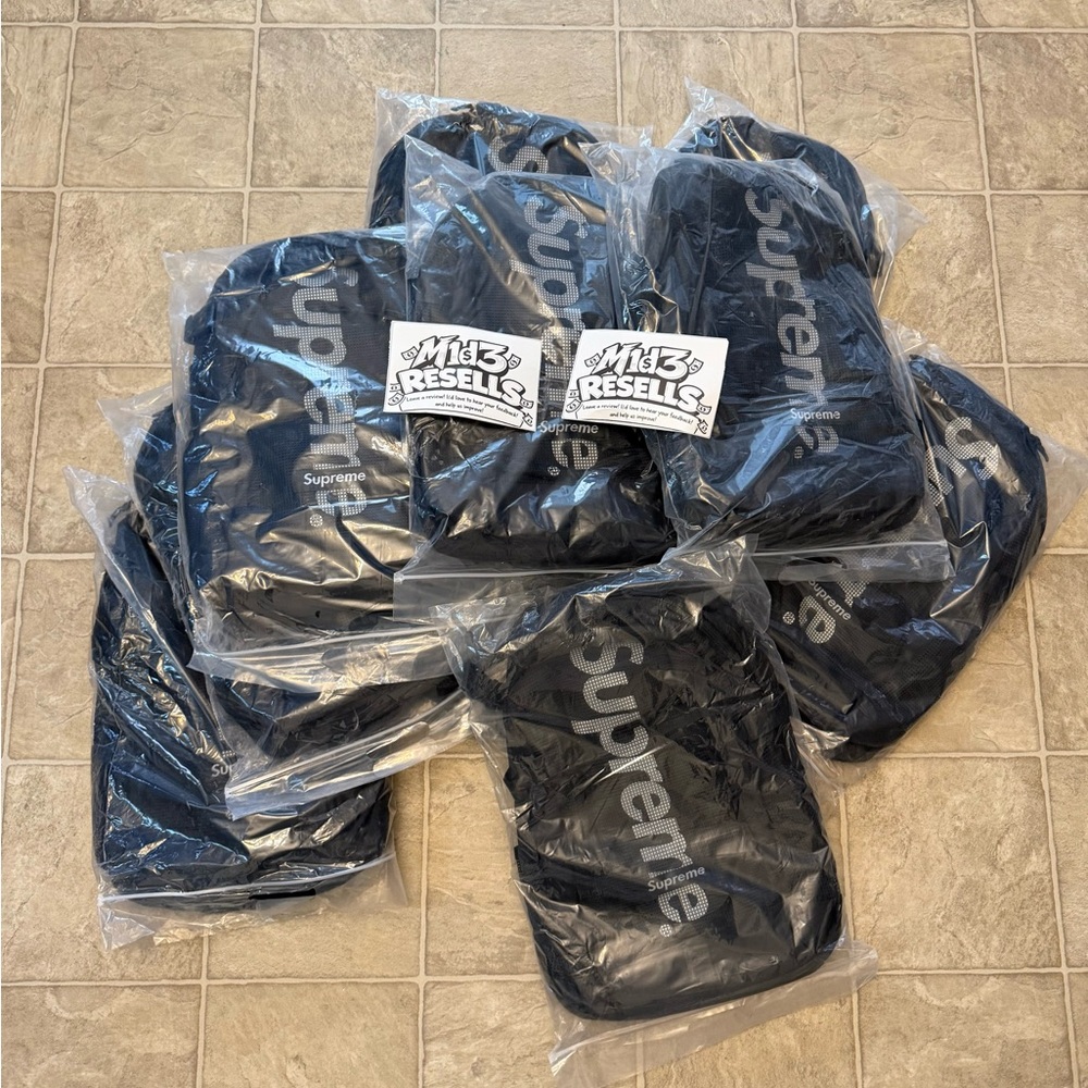 Supreme Black Logo Backpacks